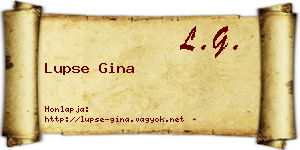 Lupse Gina névjegykártya